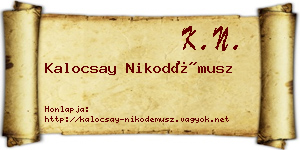 Kalocsay Nikodémusz névjegykártya